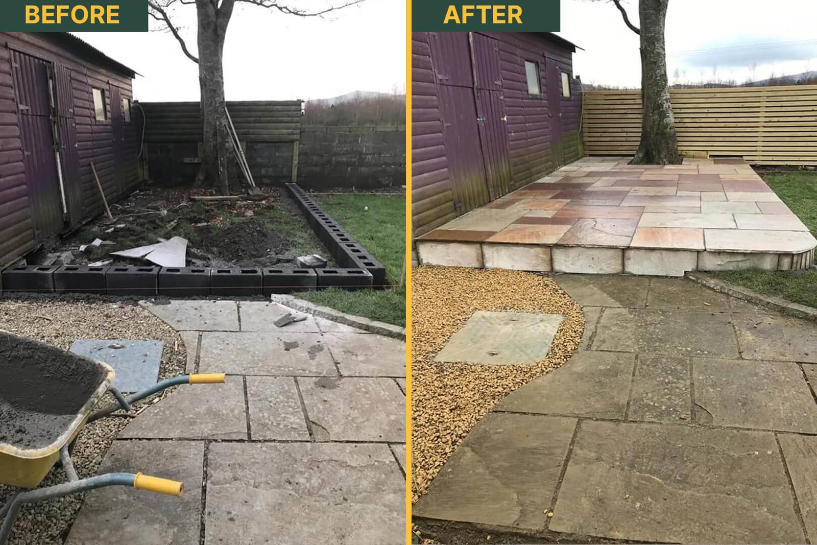 BEFORE AND AFTER patio